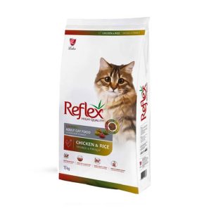 غذای خشک گربه بالغ رفلکس بسته 15 کیلوگرم مدل مولتی کالر